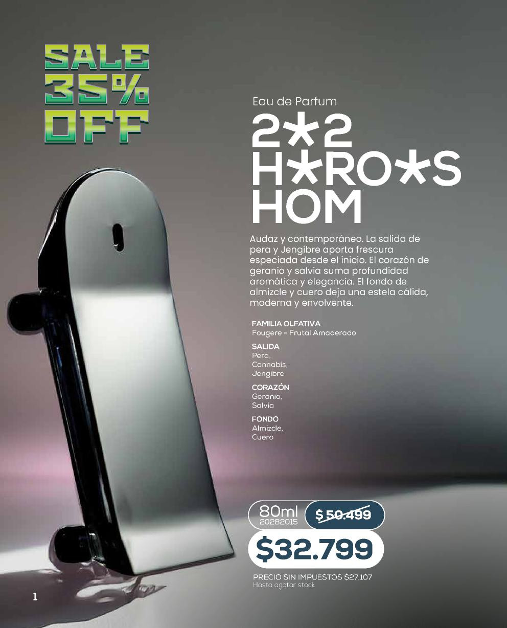 Unlock 2*2 H*ro*s Hom, envase de 80 ml, de la línea Perfumería de Bagués