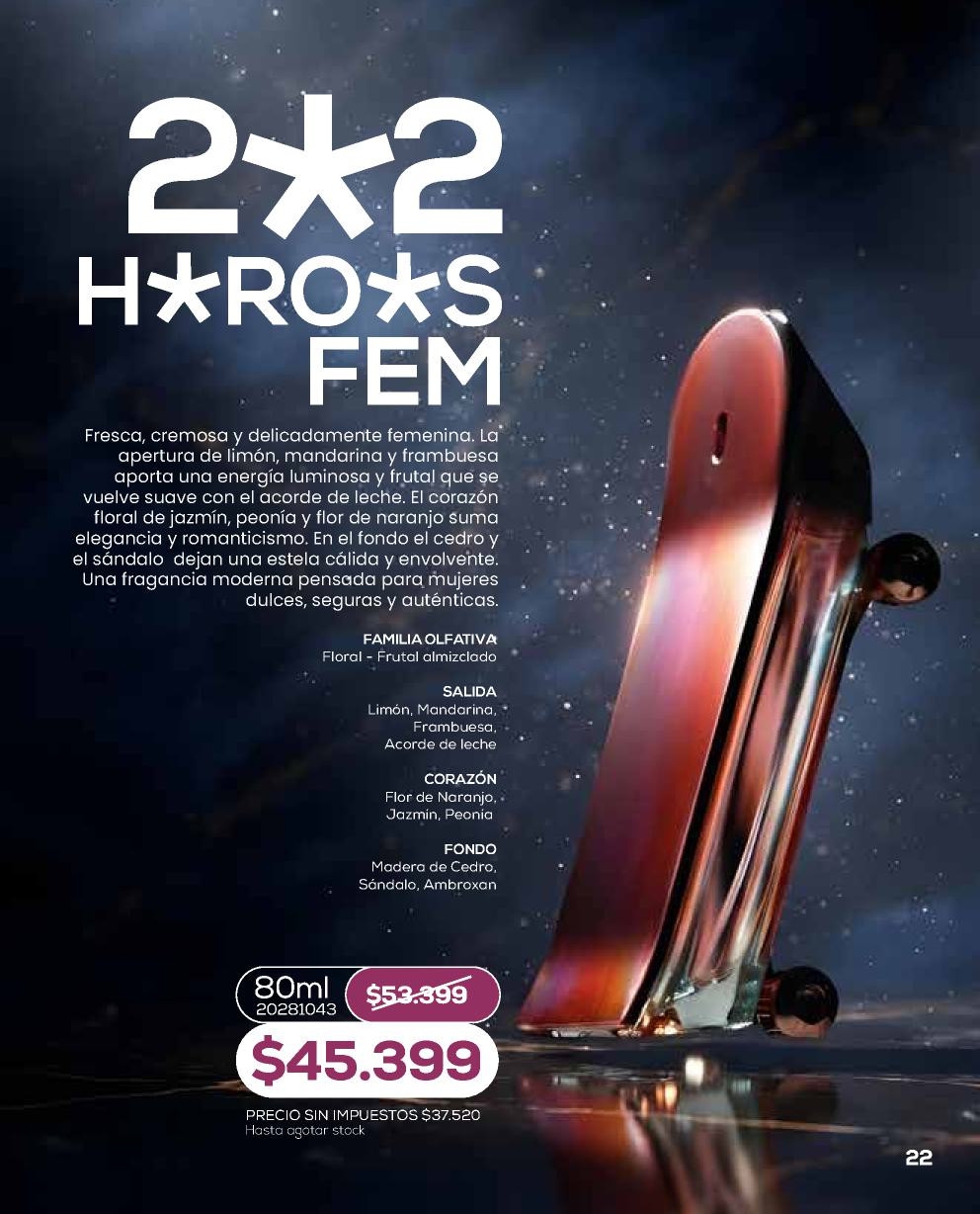 Unlock 2*2 H*ro*s Femenino, envase de 80 ml, de la línea Perfumería de Bagués