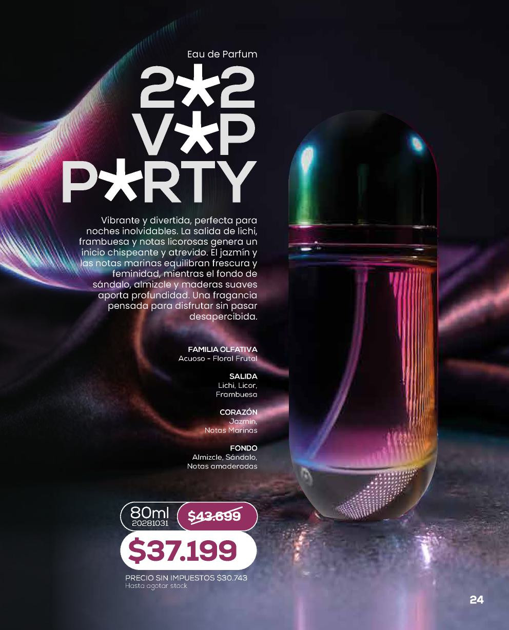 Unlock 2*2 V*P P*rty, envase de 80 ml, de la línea Perfumería de Bagués